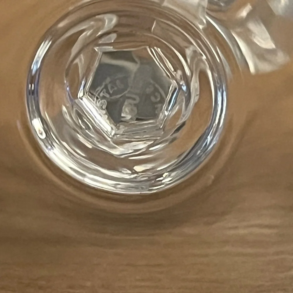 St Louis crystal tall water glass, Cerdagne pattern - signed